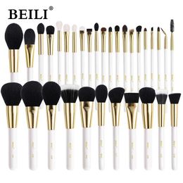 Makeup Brushes BEILI luxury platinum goat hair makeup brush professional basic makeup brush powder blusher eyebrow powder maquillaje Q240522