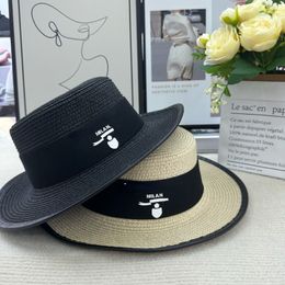 Wide Brim Hats Straw Hat Fashion Parent-child Flat-top Visor Woven Caps