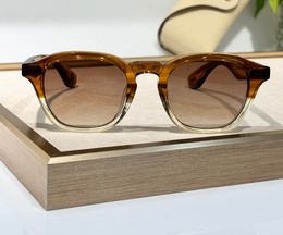 Retro Square Sunglasses Amber Crystal/Brown Shaded Men Summer Designer Sunglasses Glasses Sunnies Lunettes de Soleil UV400 Eyewear