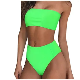 Women's Swimwear Sexy Solid Color Bralette Tops Bikini Set Two-Piece Swimsuit Formal Occasion Dresses Evening Dress Loose