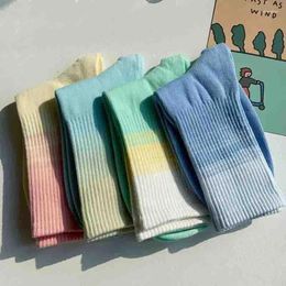 Women Socks 3 Pairs Short For High Quality Cotton Bright Colour Casual Calcetines Fashion Trend Mid-tube Sports Female