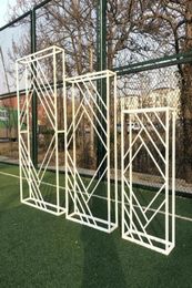Party Decoration Wedding Arch Backdrop Props Wrought Iron Geometric Square Frame Stage Screen Creative Background Stand2040061