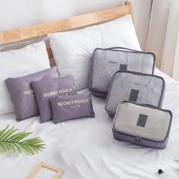 Storage Bags 6/7 Pieces Set Travel Organiser Suitcase Pouch Bag Case Portable Clothes Shoe Luggage