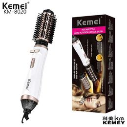 Hair Dryers Kemei KM-8020 Adjustable Multi functional Electric Hair Dryer Curling Comb Temperature Rapid Heating Seche Cheveux Professional Edition Q240522