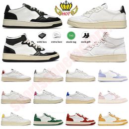 2024 Designer Action Casual Women Shoes Autries Medalist Platform Sneakers USA Upper Two-Tone Pink Black Golden Panda Lows Loafers Outdoor Women Men Trainers