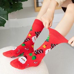 Women Socks Casual Warm Soft Santa Claus Japanese Cartoon Christmas Cotton Female Medium Tube