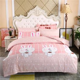 Bedding Sets 2024 Classic Set 3 Size Pink Summer Bed Linen 4pcs/Set Duvet Cover Pastoral Sheet AB Side