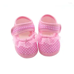 First Walkers Born Baby Shoes Dot Mesh Knot Soft Sole Walking Infant Non-slip Cloth Bottom