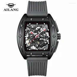 Wristwatches AILANG Luxury Personalized Mens Watches Top Brand Fashion Skeleton Mechanical Watch 3ATM Waterproof Silicone Steampunk