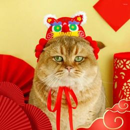 Dog Apparel Pet Hat Chinese Dragon Shape Cat Adjustable Headgear Lace-up Headwear Year Festival Decorations