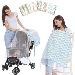 Mosquito Net For Baby Stroller Nursing Cover Multifunctional Breastfeeding Cover born Baby Nurse Cape Nursing Cloth 2 Layers 240523