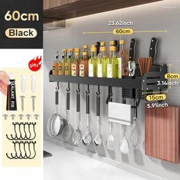 Kitchen Storage Multipurpose Rack Wall-mounted Aluminum Kichen Organizer Spices Utensils