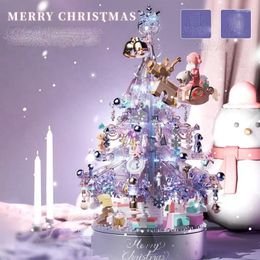 Decorative Figurines Handmade DIY Rotating Music Box Assembly Decoration Ornaments For Christmas Trees Boxes Children's Gifts ZE166