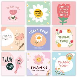 Gift Cards Greeting Cards 50 pieces/pack 6 * 6CM flower thank you card gift box packaging holiday card bread flower shop small business decoration card WX5.22