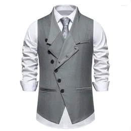 Men's Vests Men Elegant Formal Dress For Wedding Gentleman Business Casual Waistcoats Male Prom Banquet Dinner Reunion Gilet Clothing