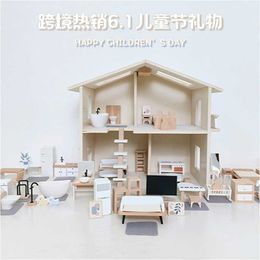 Doll House Accessories Hot selling ins home furniture simulation villa doll house set toy International Childrens Day gift Q240522