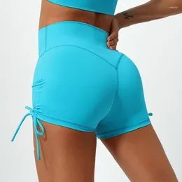 Active Shorts Drawstring Yoga Women Quick Drying V-shaped Hip Lifting Sports Running Training Fitness Workout Tights Gym