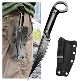 Кемпинг охотничьих ножей французский BSTL 8cr13mov Steel (Quantang) Портативный многоцелевой открытый прямой нож+K Нож Jungle Survival EDC Нож Q240522
