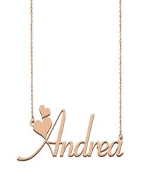 Andrea Custom Name Necklace Personalized Pendant for Men Boys Birthday Gift Friends Jewelry 18k Gold Plated Stainless Steel9860129