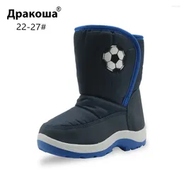 Boots Apakowa Snow Boys Winter Waterproof Mid-Calf Soft Short Plush Warm Toddler Kid Children Cold Weather Anti-slip Shoes