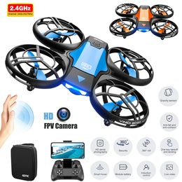 V8 Mini Drone 4K 1080P HD Camera WiFi Fpv Air Pressure Altitude Hold Black Quadcopter RC Toy 240523