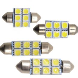 White Car Led 31mm 36mm 39mm 41mm C5w 5050 6smd Lights dc 12v Interior Festoon Dome Reading Lamp License plate Luggage Bulb LL