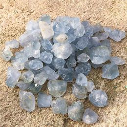 Decorative Figurines Wholesale Natural Quartz Light Blue Celestite Crystal Crushed Stone For Repair Decoration