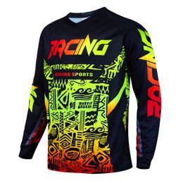 Men's T-shirts 2024 Racing Mens Outdoor Moisture Wicking Sweat Shirt Mountain Bike Long Sleeve Riding Off-road Motorcycle Quick Dry Jersey If11