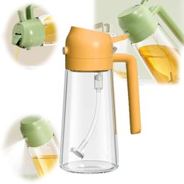 2-in-1 2 in 1 Glass Sprayer & Dispenser, Dispenser and Pour, Food-Grade Oil Mister Spray Bottle for Cooking, Air Fryer, Frying, Bbq (orange,