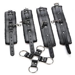 Binding Hogtie Cross Buckle Strap Shackle Sex Products Bracelet Leg Sex Toys 240521