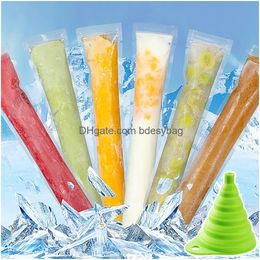 Other Drinkware Disposable Ice Popsicle Mould Bags Food Grade Cream Sticks With Self Sealed Diy Yoghourt Juice Smoothies Kitchen Gadget Otjuy