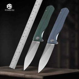 Camping Hunting Knives Petrochemical fish D2 steel PF818 folding knife G10 handle ball bearing outdoor hunting EDC pocket tool Q240522