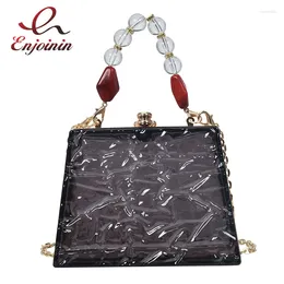 Shoulder Bags Acrylic Transparent Party Clutch Evening Bag For Women Fashion Purses And Handbags Crossbody Chain Beaded Handle