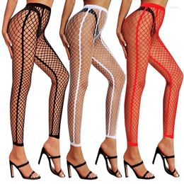Women Socks 3Pcs/set Womens Line Pantyhose Lingerie Footless Thigh High Stockings Black White Red Sexy Fishnet Hollow Transparent Tights