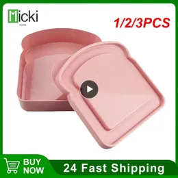 Dinnerware 1/2/3PCS Portable Silicone Sandwich Toast Bento Box With Handle Eco-Friendly Lunch Container Microwavable Picnic Student