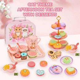 Kitchens Play Food Kitchens Play Food 46 new tea sets suitable for little girls and boys tea party time toys cat themed WX5.21654