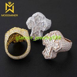 Bling Cross Moissanite Rings For Women S925 Silver Wedding Ring Finger Jewellery Men Pass Tester Free Shipping