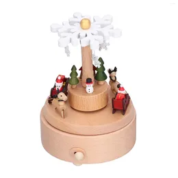 Decorative Figurines Wooden Music Box Kids Snowflake 17x11x11cm Fashionable Eco-friendly For Christmas Valentine'S Day Bedroom Office