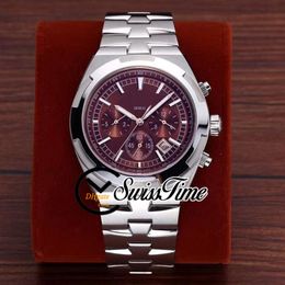 Sale New Overseas 5500V 110A Wine Red Dial A2813 Automatic Mens Watch SS Steel Bracelet STVC No Chronograph STVC Watches SwissTime 7Sty 226K