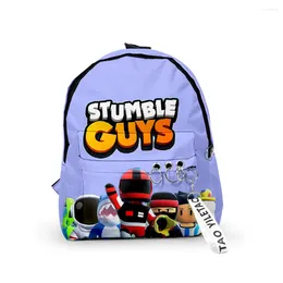Backpack Funny Stumble Guys 3D Print Oxford Waterproof Key Chain Accessories Teenager Boys Girls Cute Small Bags