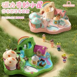 Doll House Accessories Childrens Surprise Doll House Magnetic Family Toys Little Girl Puzzle 3 1-6 Year Old Gift 4 Girls 5 Q240522