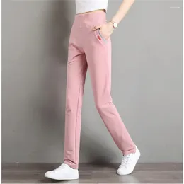 Women's Pants Outwear Fitness Sweat Trousers Vintage Baggy Elastic High Waist Straight Leg Oversized Casual Loose Soft Sweatpants