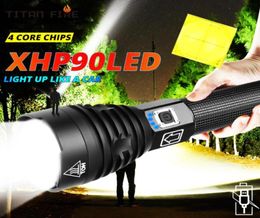 Super Powerful 90 LED Flashlight LED Torch USB Lamp Zoom Tactical Torch 18650 26650 Rechargeable Battey59448625468858