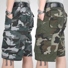 Summer Cargo Shorts Men Camouflage Camo Casual Cotton Multi-Pocket Baggy Bermuda Streetwear HipHop Military Tactical Work Shorts 240521