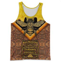 Men's Tank Tops Old Time Bee Keeper 3D Printed Men Shirt Vest Pure Honey Harajuku Fashion Sleeveless T-shirt Summer Street Unisex