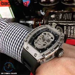 Swiss ZF Factory Luxury Designer Mens Watch Wristwatch Dihanno Men's and Women's Barrel Type Carbon Fibre Skull Mechanical Hollow Squa