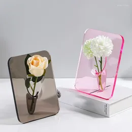 Vases Acrylic Po Frame Vase Modern Art Floral Flower Desktop Plant Holder For Office Home Decor Gift Wedding Table Centrepiece