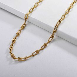 Designer's Fried dough twist chain T new stainless steel U titanium Chain Watch Strap Necklace