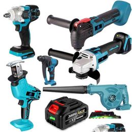 Power Tool Sets Brushless Electric Impact Wrench /Angle Grinder/ Hammer/Electric Blower/Reciprocating Chain Saw Series Bare Tools Drop Otawe