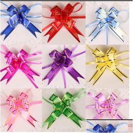 Party Decoration 20/50Pcs Pl Flower Bowknot Wedding Birthday For Gift Wrap Packaging Ribbons Bows Supplies Drop Delivery Home Garden Dhhbb